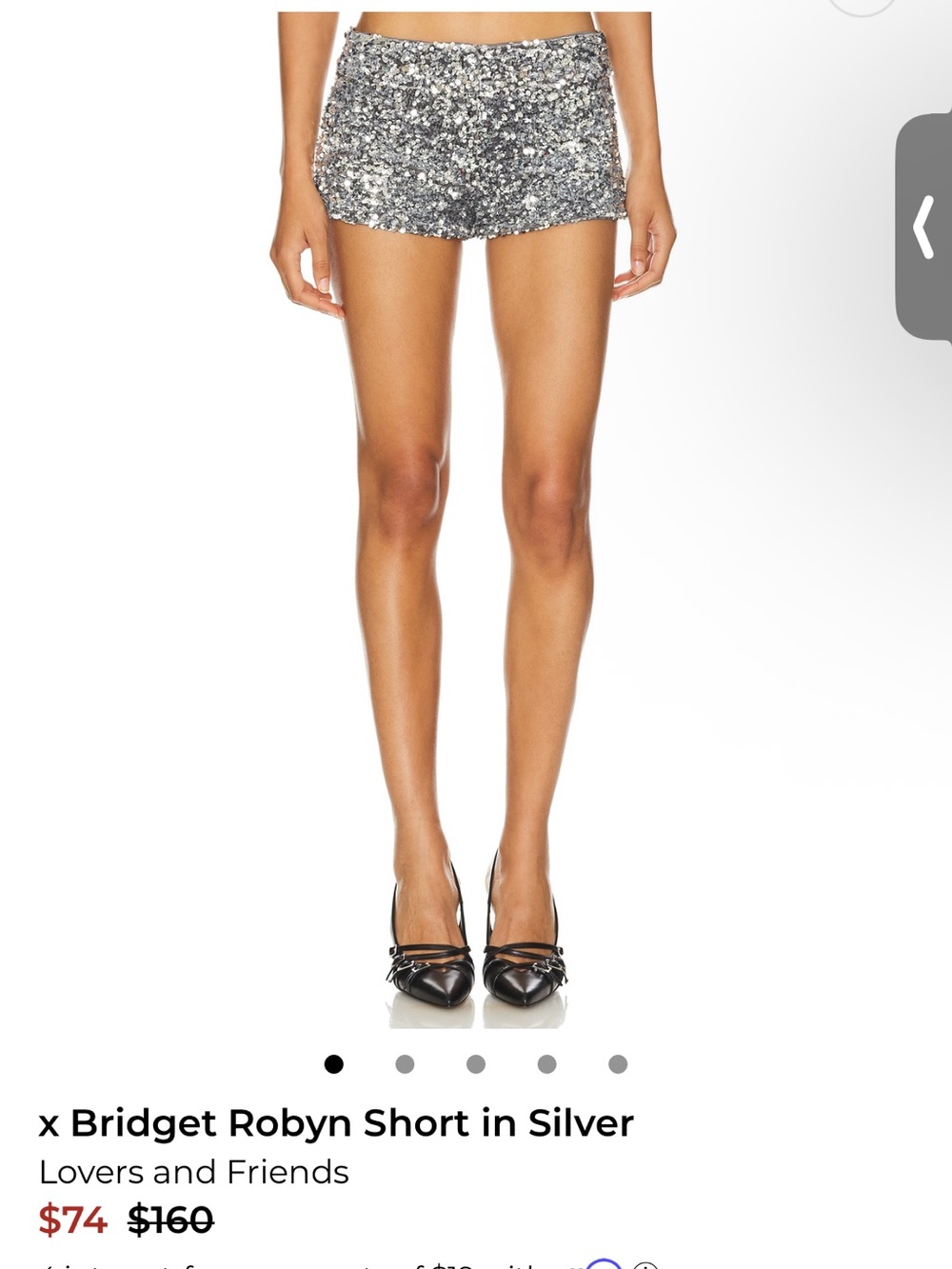 Lovers + Friends Silver Sequin Mini Shorts